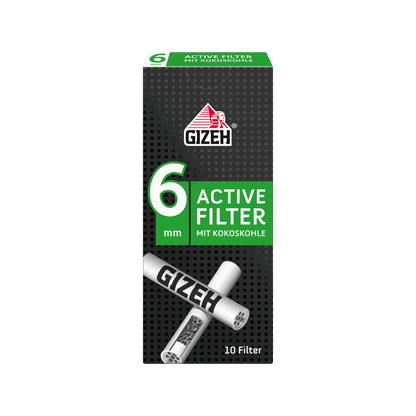 GIZEH - Active Filter 6mm - Black - 10 Stück kaufen bei rauchwerk.ch