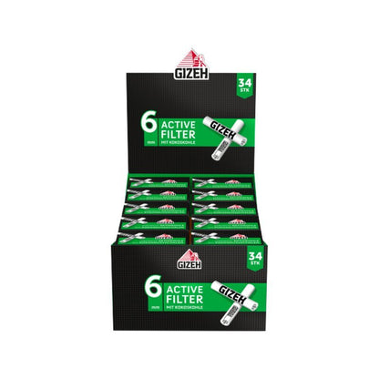 GIZEH - Active Filter 6mm - Black - 34 Stück kaufen bei rauchwerk.ch