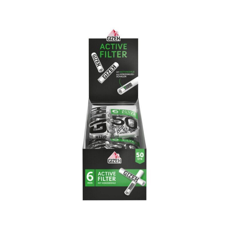 GIZEH - Active Filter 6mm - Black - Bag - 10 x 50 Stück kaufen bei rauchwerk.ch