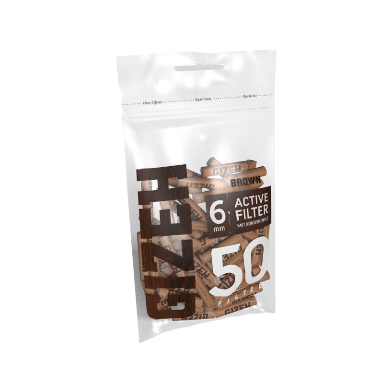 GIZEH - Active Filter 6mm - Brown - Bag - 50 Stück kaufen bei rauchwerk.ch