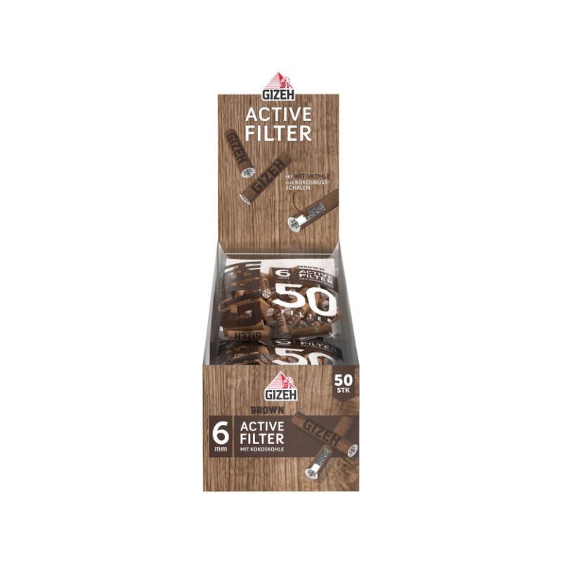 GIZEH - Active Filter 6mm - Brown - Bag - 50 Stück kaufen bei rauchwerk.ch