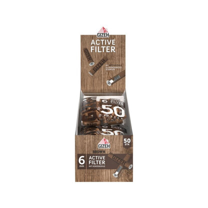GIZEH - Active Filter 6mm - Brown - Bag - 50 Stück kaufen bei rauchwerk.ch