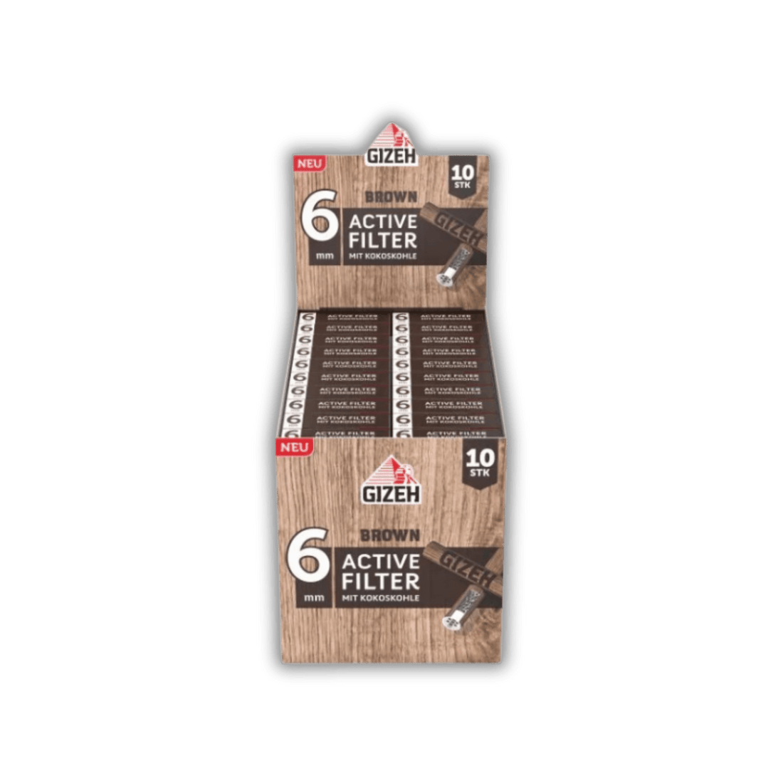 GIZEH - Active Filter 6mm - Brown - Box - 20 x 10 Stück kaufen bei rauchwerk.ch