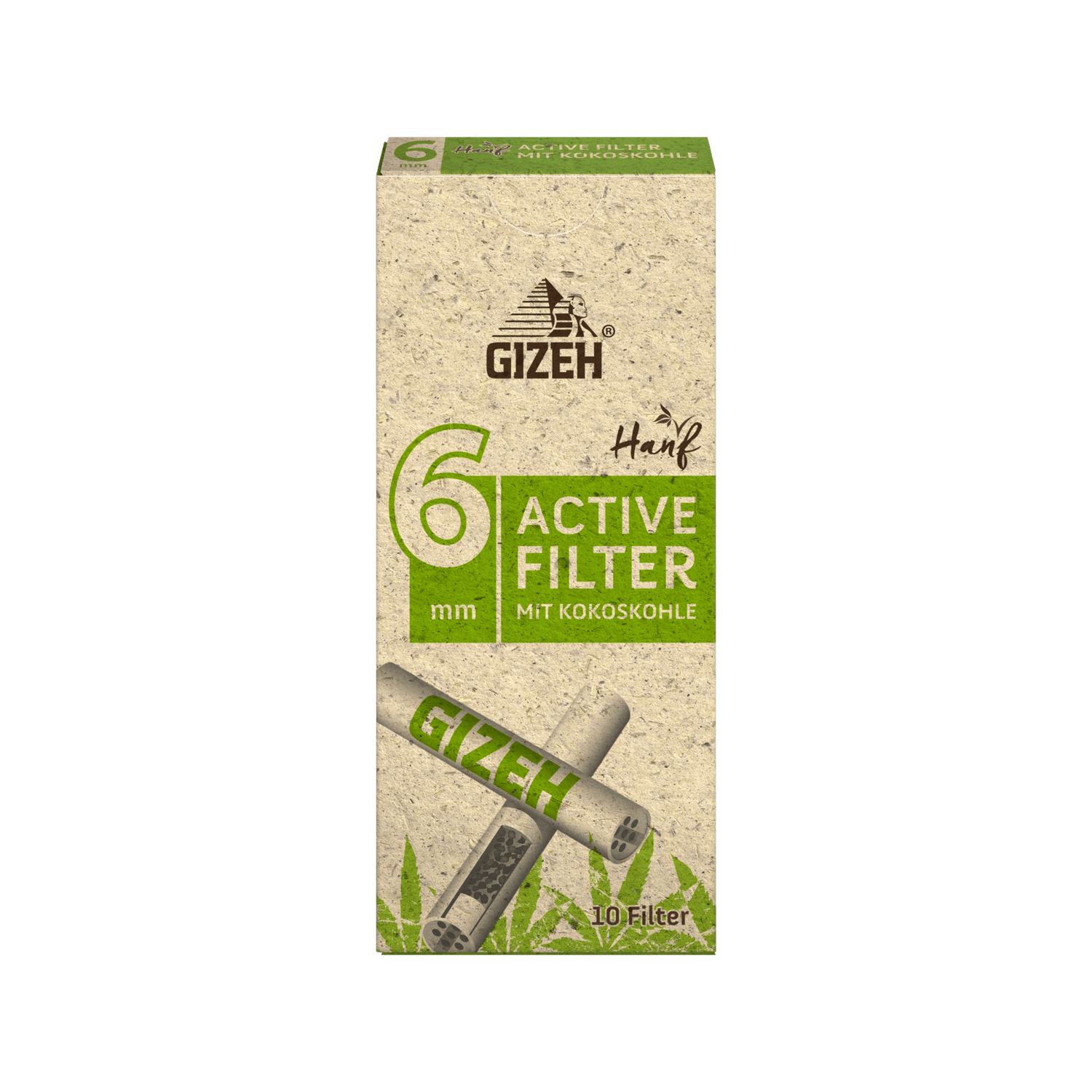 GIZEH - Active Filter 6mm - Hanf &amp; Gras - Box 10 Stück kaufen bei rauchwerk.ch
