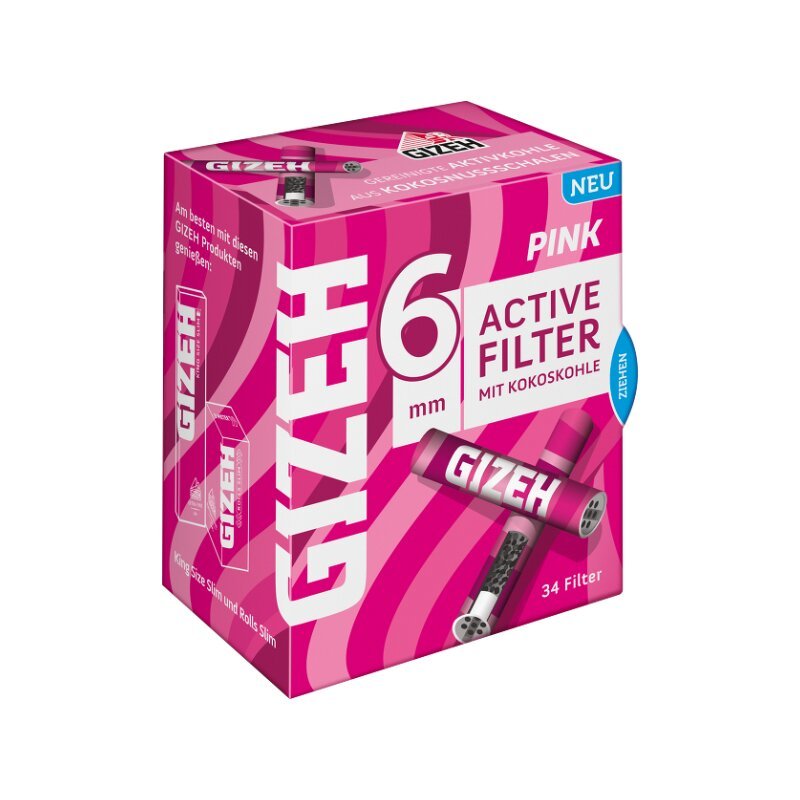 GIZEH - Active Filter 6mm - Pink - 34 Stück kaufen bei rauchwerk.ch