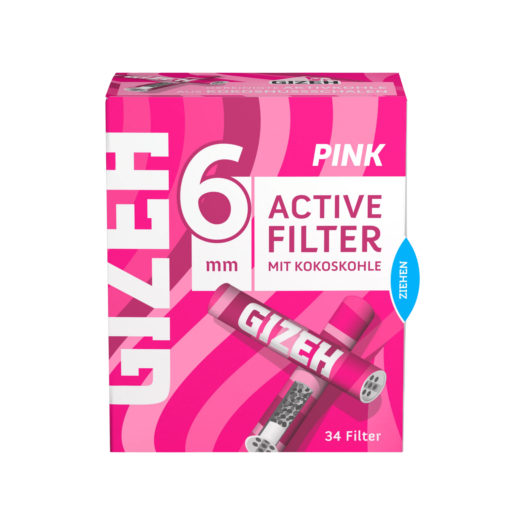 GIZEH - Active Filter 6mm - Pink - 34 Stück kaufen bei rauchwerk.ch