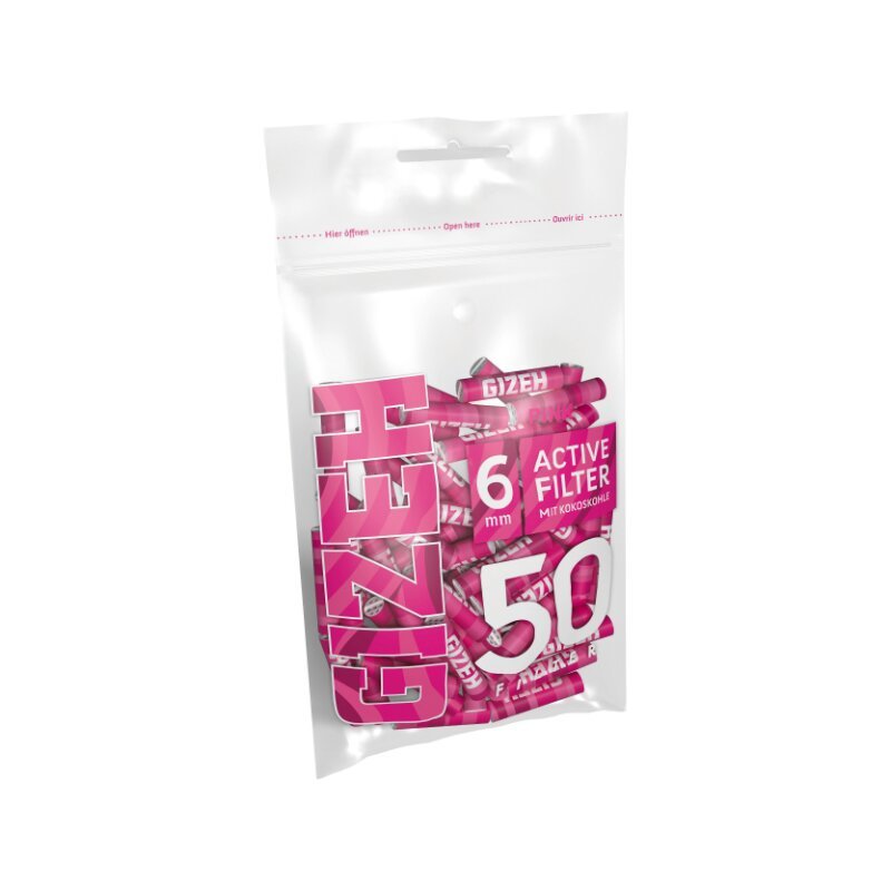 GIZEH - Active Filter 6mm - Pink - Bag 50 Stück kaufen bei rauchwerk.ch