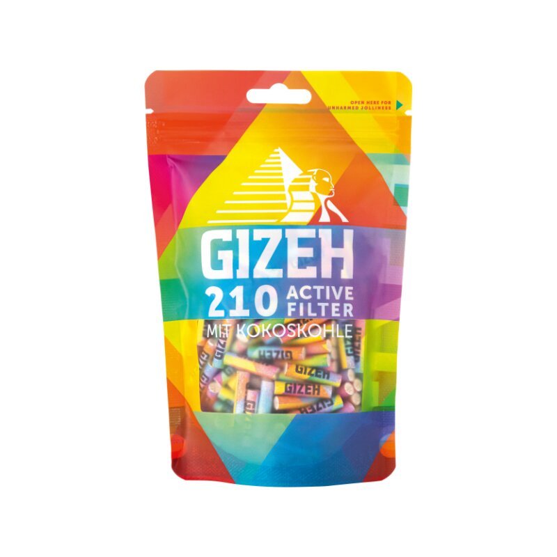 GIZEH - Active Filter 6mm - Rainbow - Bag - 210 Stück kaufen bei rauchwerk.ch