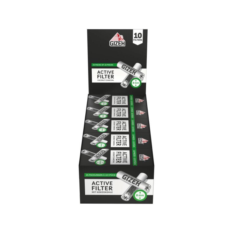 GIZEH - Active Filter 8mm - Black - Box 10 Stück kaufen bei rauchwerk.ch