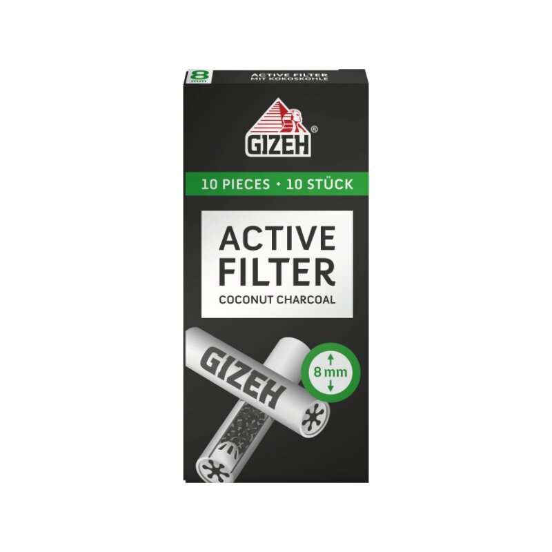 GIZEH - Active Filter 8mm - Black - Box 10 Stück kaufen bei rauchwerk.ch