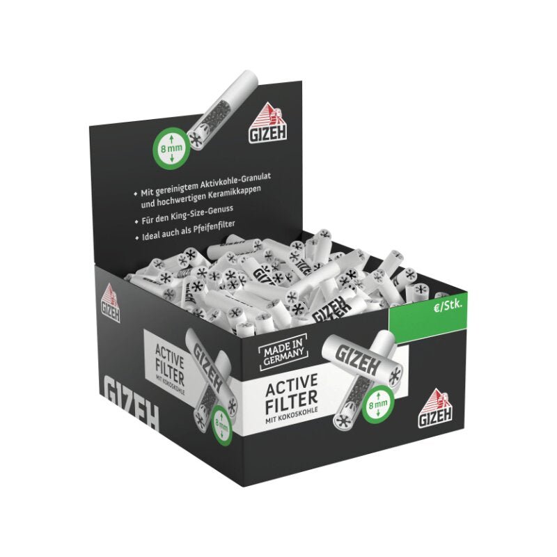 GIZEH - Active Filter 8mm - Black - Box - 200 Stück kaufen bei rauchwerk.ch