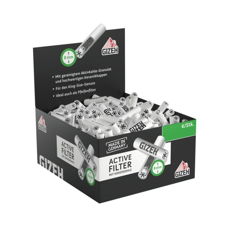 GIZEH Active Filter 8 mm Black Box mit 200 Stück