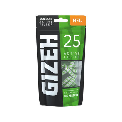 GIZEH konische Aktivkohlefilter Black Bag mit 25 Stück