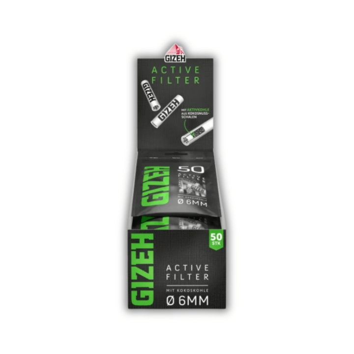 GIZEH Active Filter Black Display mit 5 Beuteln à 50