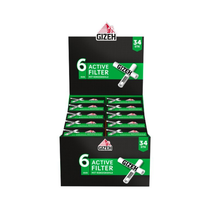 GIZEH Black Active Filter 6 mm Display mit 34er Packs