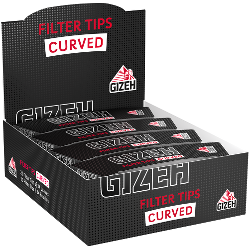 GIZEH Black Filter Tips Curved Drehfilter, 20 Stück