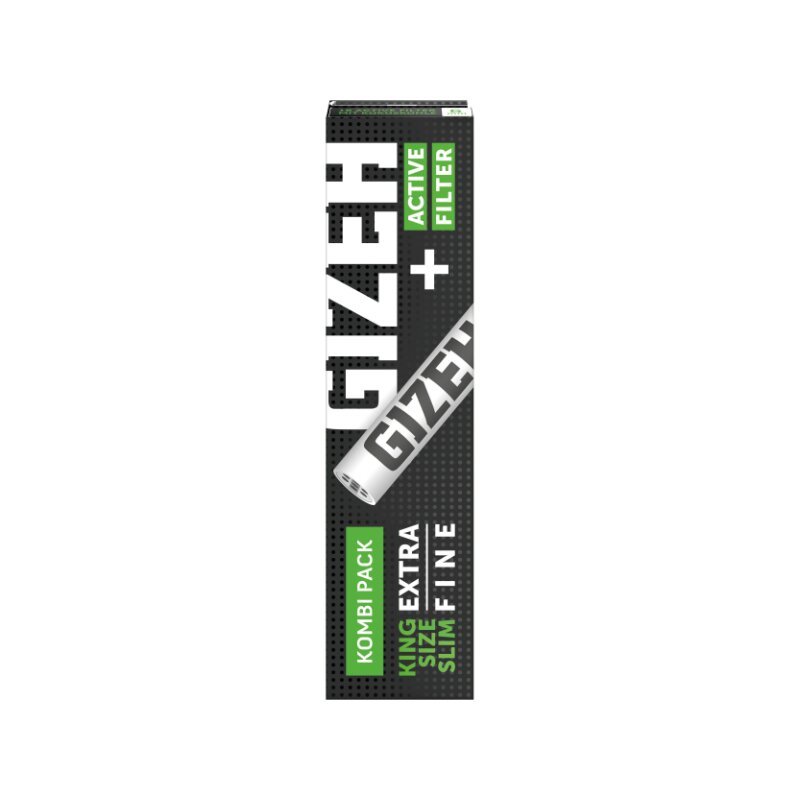 GIZEH Black King Size Slim + Active Filter Heft 34+16