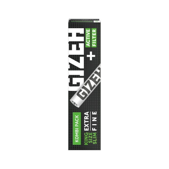 GIZEH Black King Size Slim + Active Filter Heft 34+16