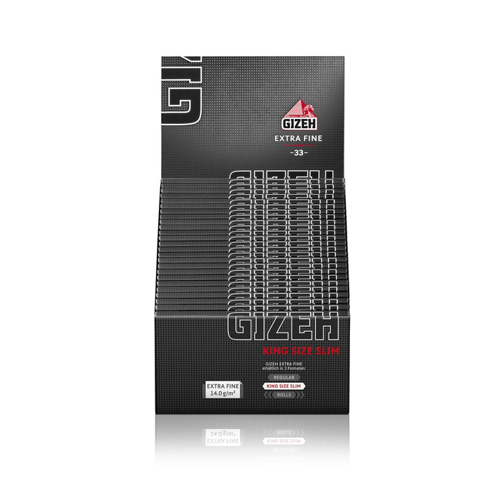 GIZEH Black King Size Slim Papers Display 50 Heftchen
