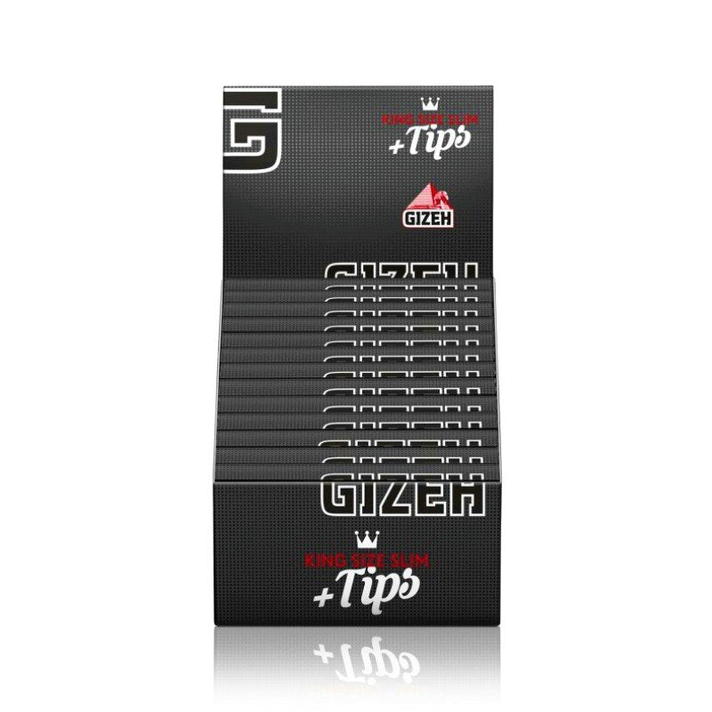 GIZEH Black King Size Slim + Tips Display mit Kombi-Heftchen