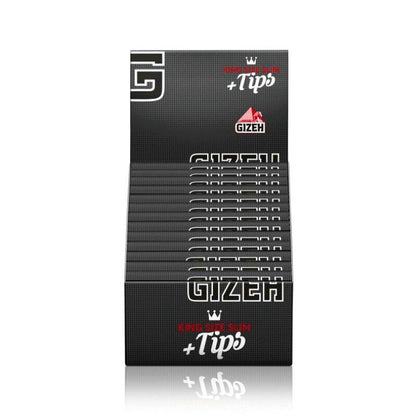 GIZEH Black King Size Slim + Tips Display mit Kombi-Heftchen