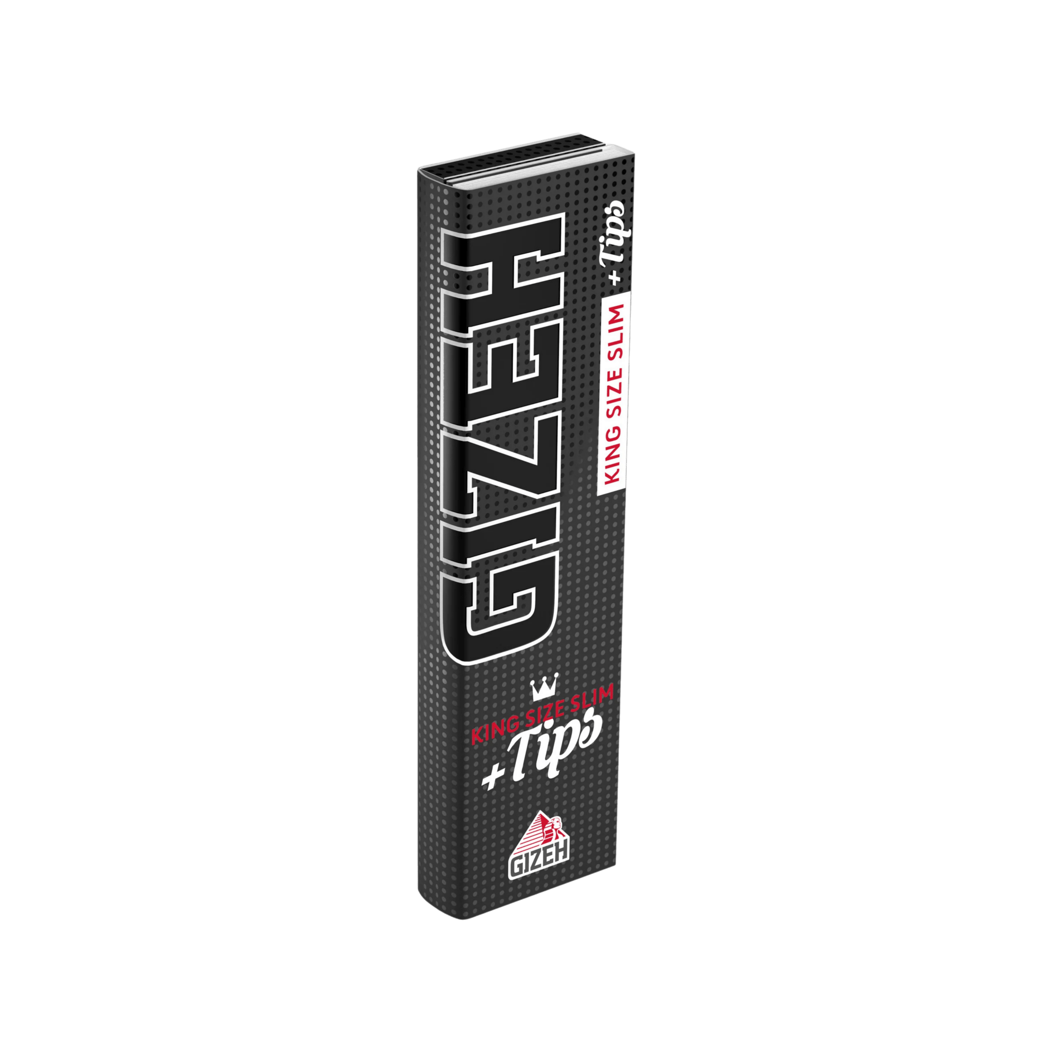 Geöffnetes GIZEH Black King Size Slim + Tips Heft mit Longpapers und Tips