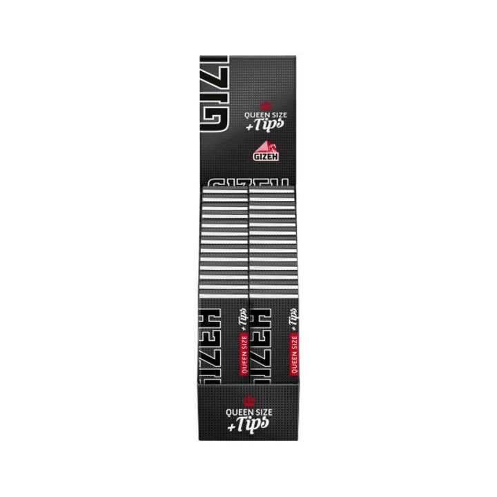 GIZEH Black Queen Size + Tips Display mit 26 Heftchen
