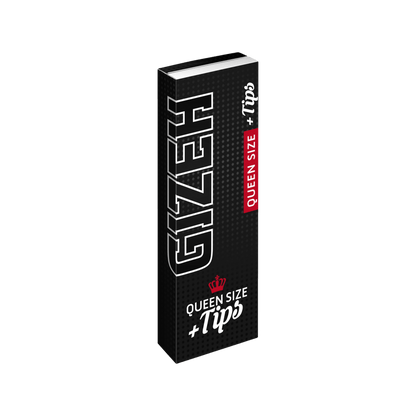 GIZEH Black Queen Size + Tips Heft in schräger Ansicht