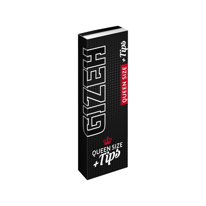 GIZEH Black Queen Size + Tips Heft in schräger Ansicht