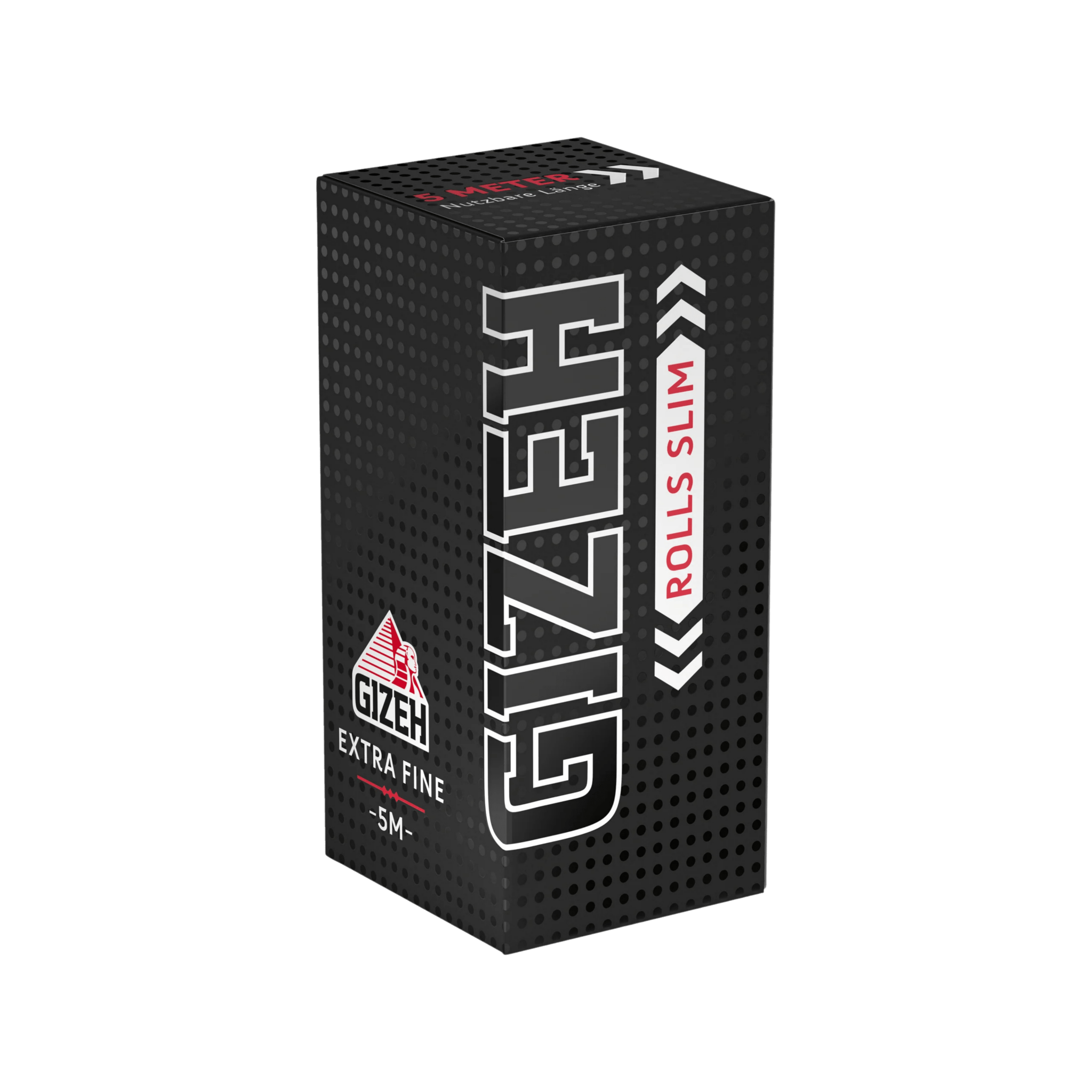 GIZEH Black Rolls Slim 5m King Size Slim Papier in der Verpackung
