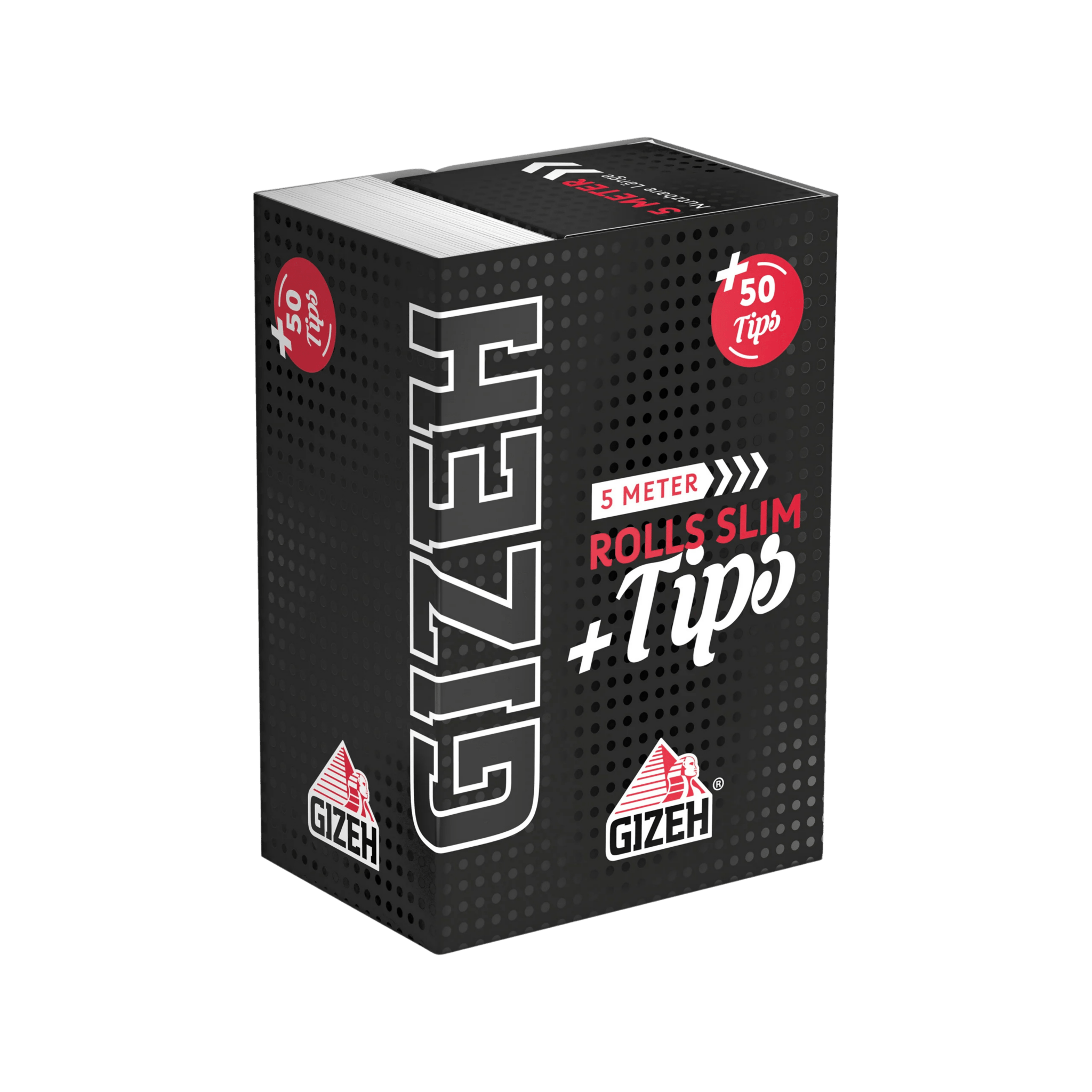 GIZEH Black Rolls Slim + Tips 5 m mit abgerolltem King Size Slim Papier