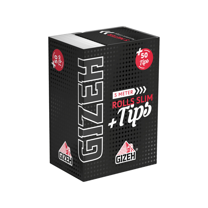 GIZEH Black Rolls Slim + Tips 5 m mit abgerolltem King Size Slim Papier