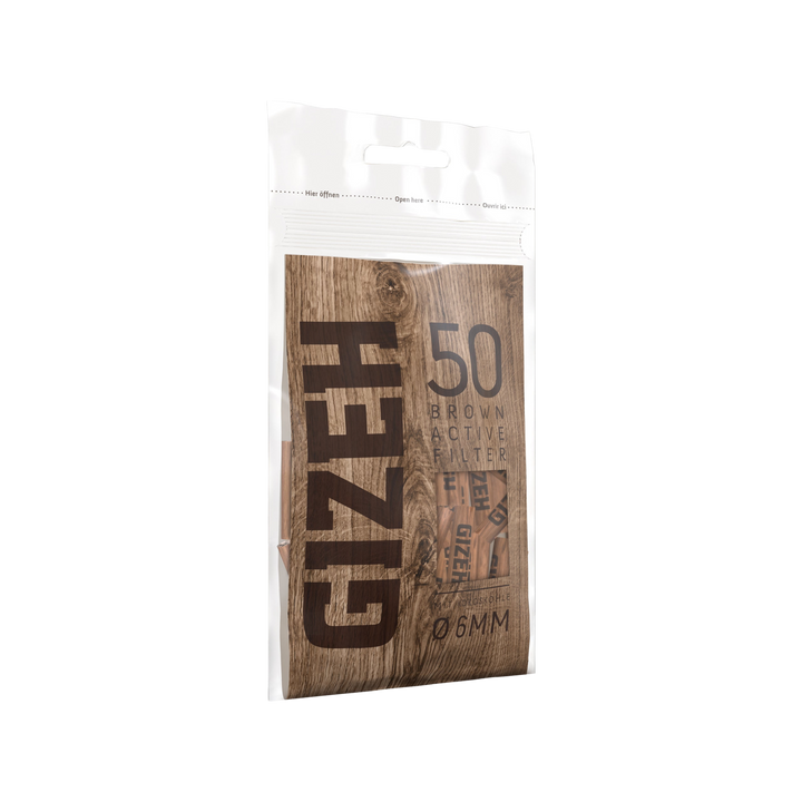 GIZEH Brown Active Filter 6 mm schräge Packungsansicht