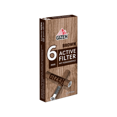 Schrägansicht der GIZEH Brown Active Filter 6mm Box