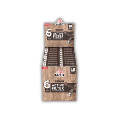 GIZEH Brown Active Filter 6mm Display mit 20 Packungen