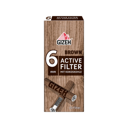 GIZEH Brown Active Filter 6mm Packung mit 10 Filtern