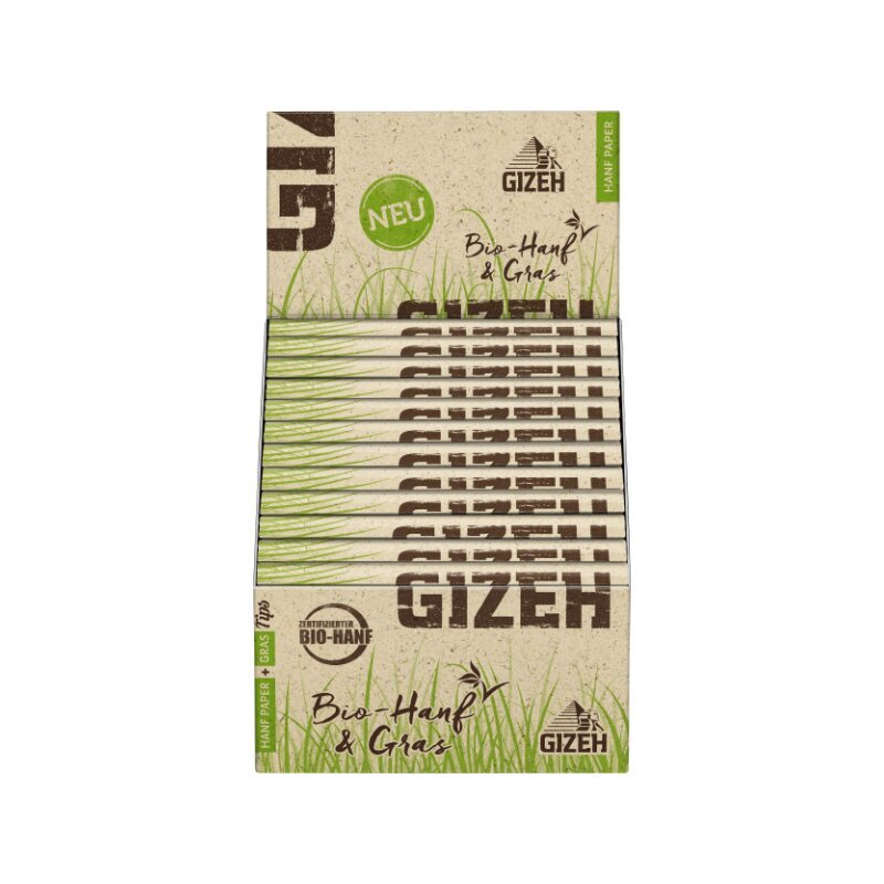 Display GIZEH Hanf &amp; Gras King Size Slim + Tips mit 24 Heftchen