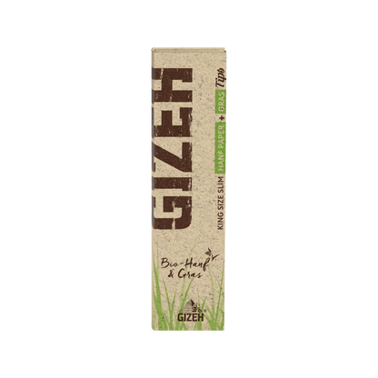 GIZEH Hanf &amp; Gras King Size Slim + Tips Papers und Filtertips Heft