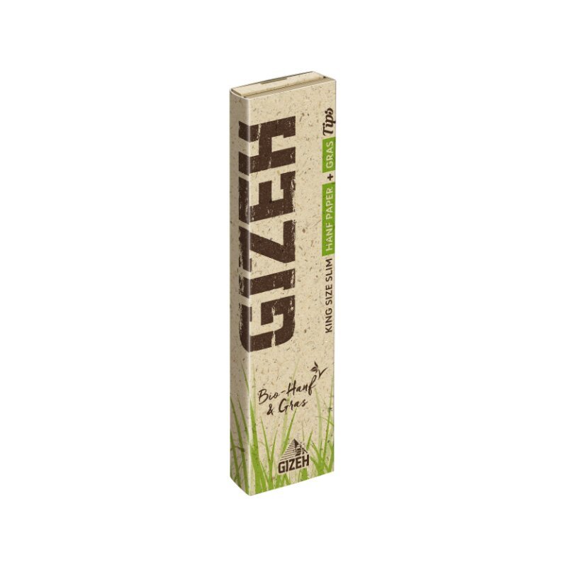 GIZEH Hanf &amp; Gras King Size Slim + Tips schräge Ansicht