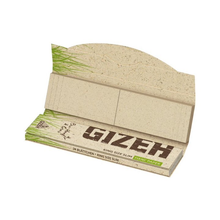Geöffnetes GIZEH King Size Slim + Tips Heft mit Papers und Tips