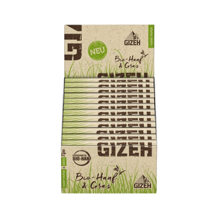 Display GIZEH Hanf & Gras King Size Slim + Tips mit 24 Heftchen