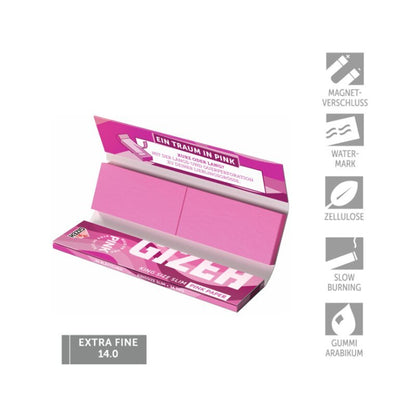 GIZEH - King Size Slim + Tips - Pink kaufen bei rauchwerk.ch