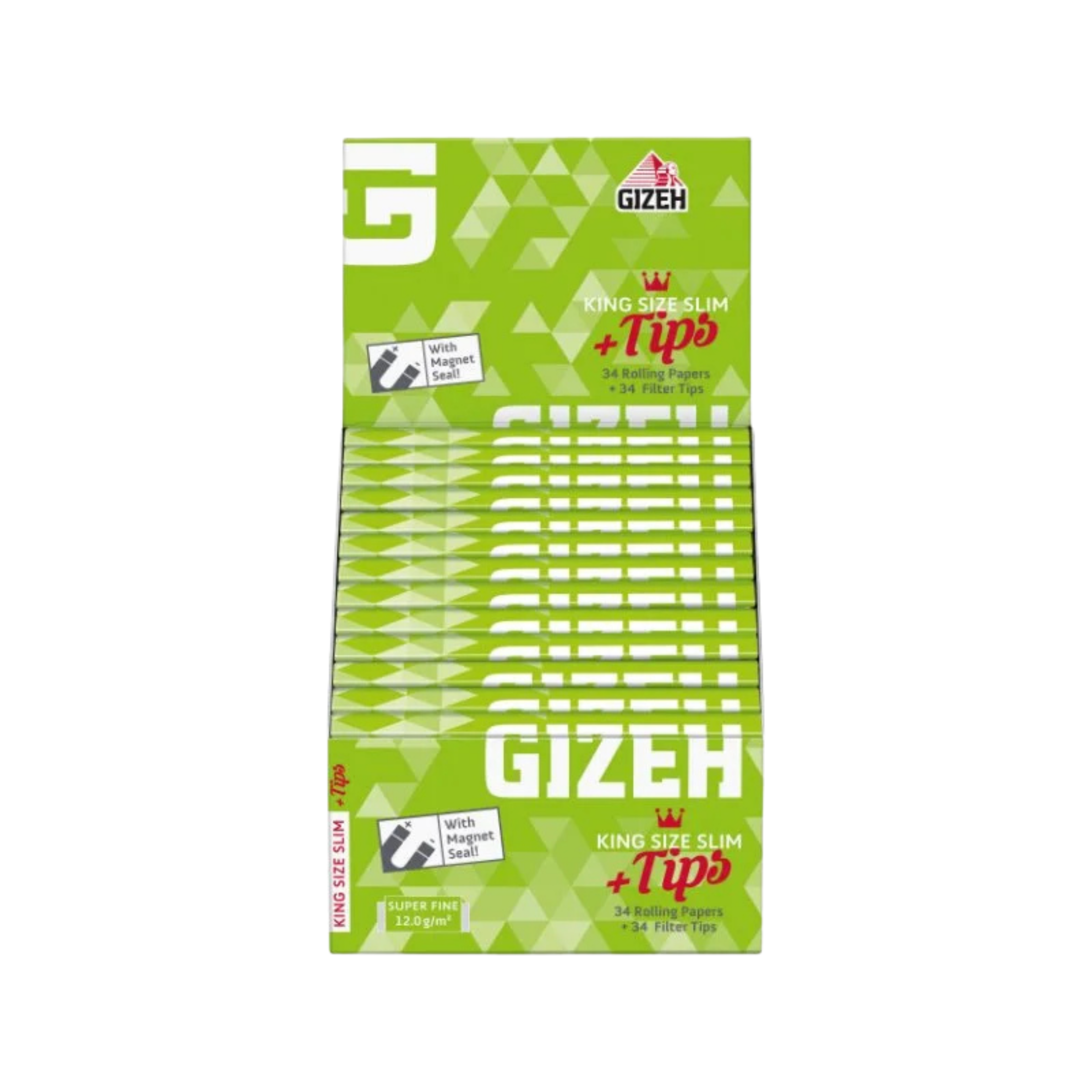 GIZEH King Size Slim + Tips Display mit 26 Heftchen