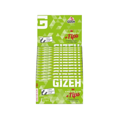 GIZEH King Size Slim + Tips Display mit 26 Heftchen