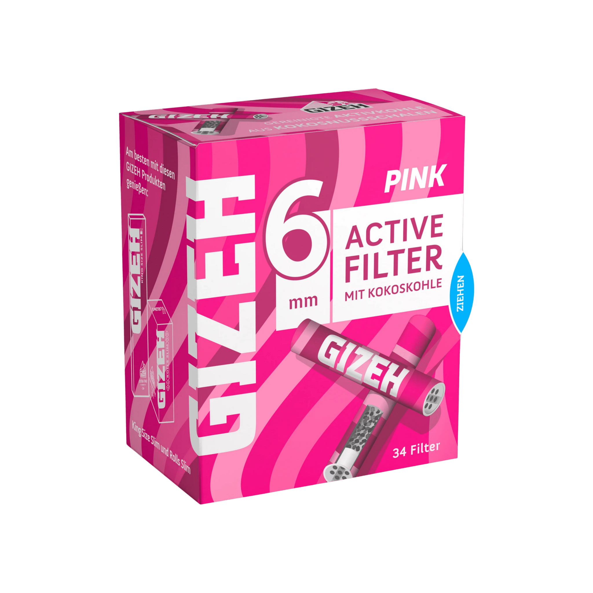 GIZEH Pink Active Filter 6 mm seitliche Packungsansicht