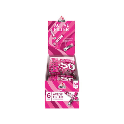 GIZEH Pink Active Filter 6 mm Display mit Beuteln