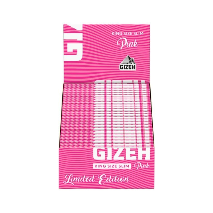 GIZEH Pink King Size Slim Papers Display 50 Heftchen