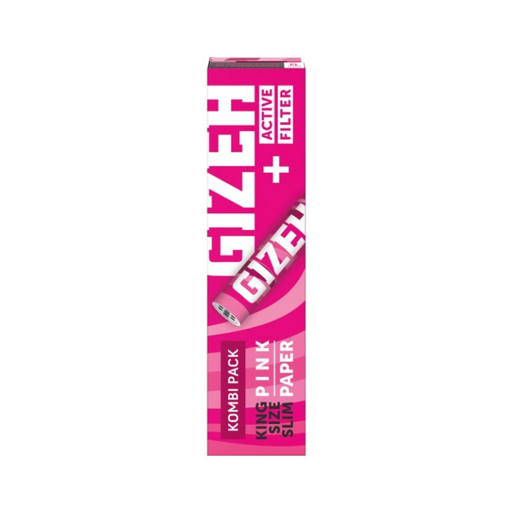 GIZEH Pink King Size Slim + Active Filter Heft 34+16