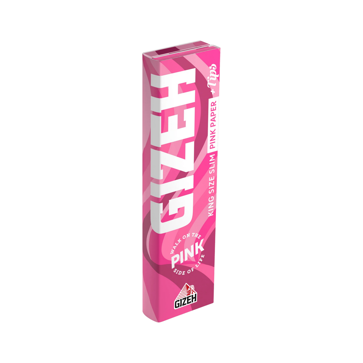 GIZEH Pink King Size Slim + Tips All Pink Heft in seitlicher Ansicht