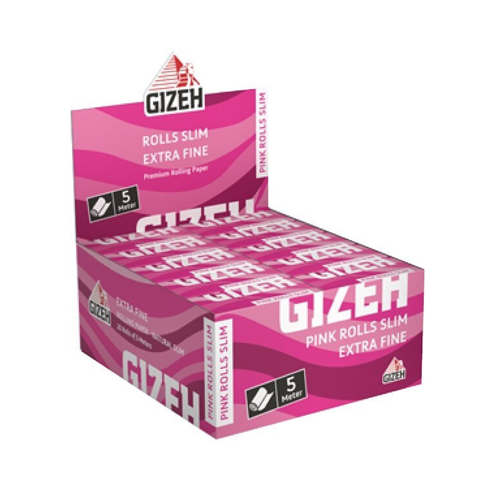 GIZEH Pink Rolls Slim Tips Display mit 20 Packungen